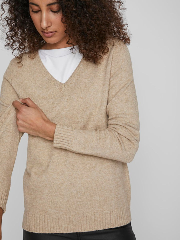 VIRIL V-NECK L/S  KNIT TOP - NOOS