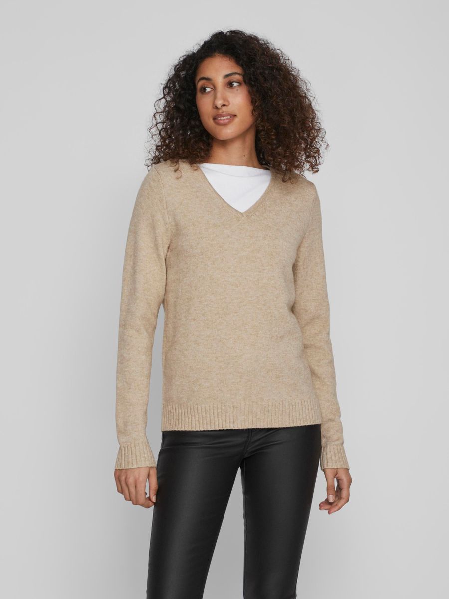 VIRIL V-NECK L/S  KNIT TOP - NOOS