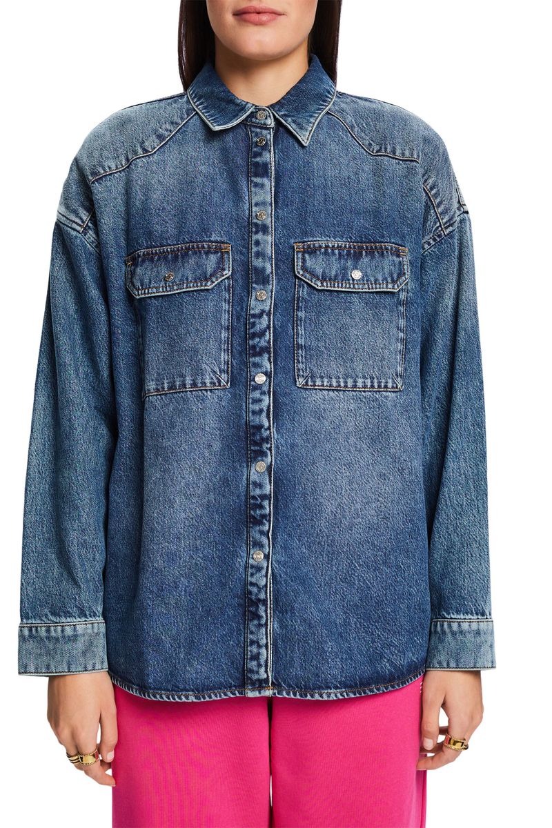 Women Blouses denim long sleeve