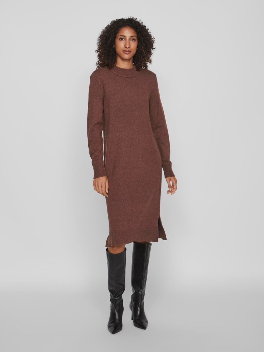 VIRIL CREW NECK L/S MIDI DRESS - NOOS