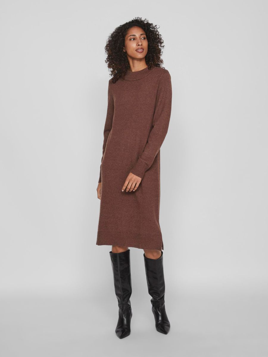 VIRIL CREW NECK L/S MIDI DRESS - NOOS