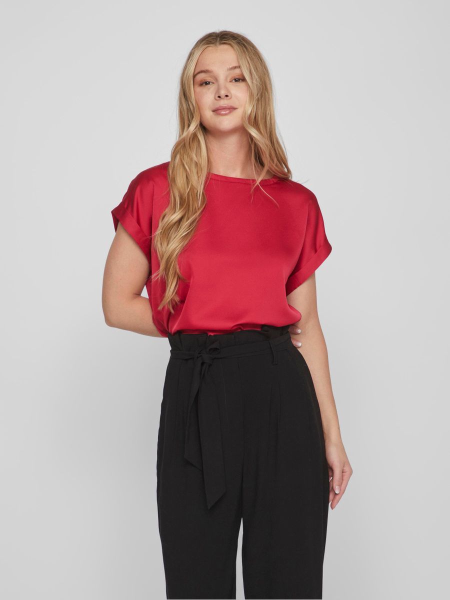 VIELLETTE S/S SATIN TOP - NOOS