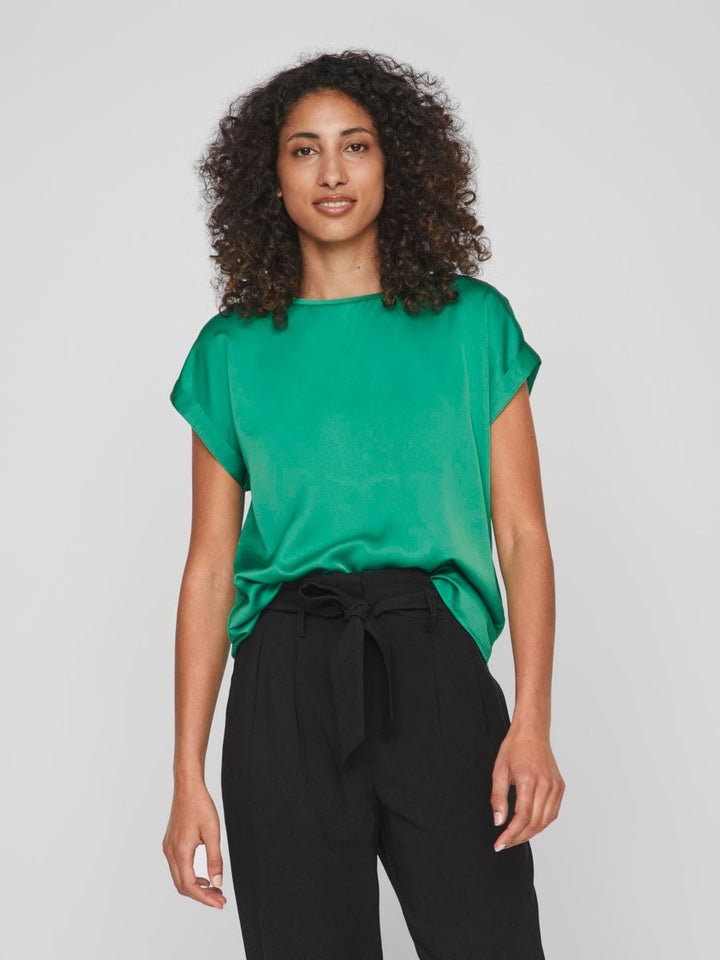 VIELLETTE S/S SATIN TOP - NOOS