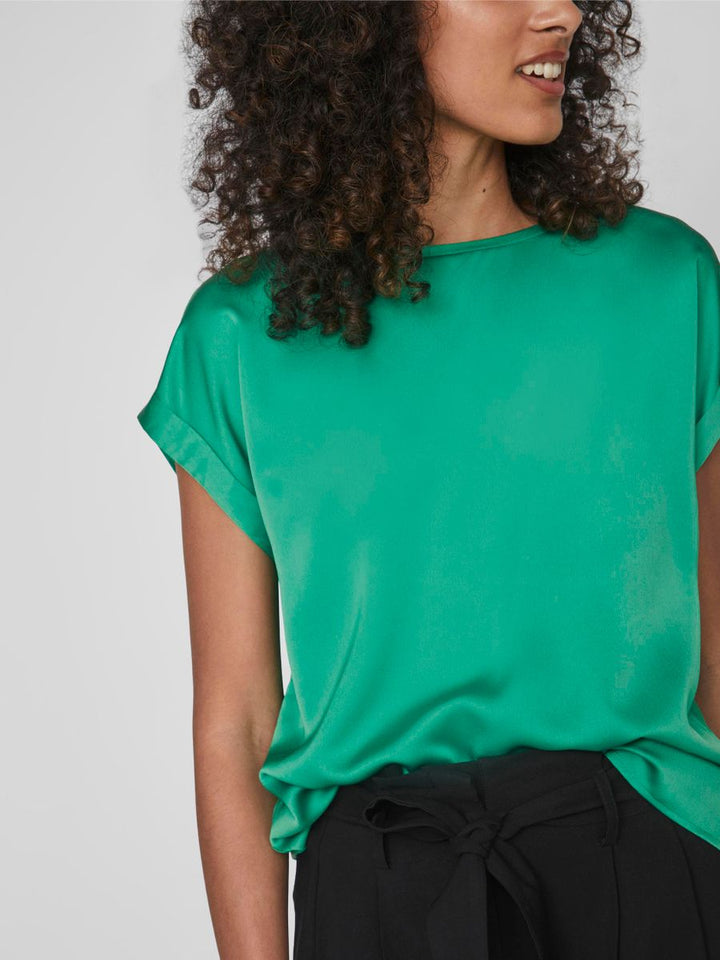 VIELLETTE S/S SATIN TOP - NOOS