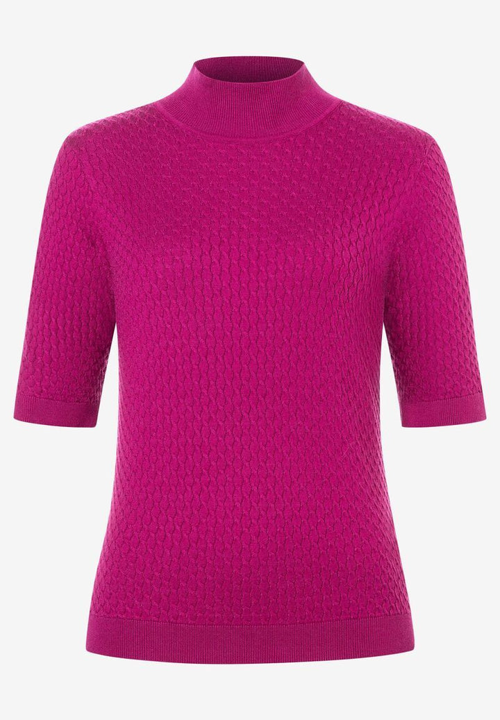 Struktur-Pullover  Halbarm  bright orchid  Herbst-Kollektion