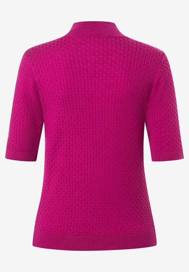 Struktur-Pullover  Halbarm  bright orchid  Herbst-Kollektion