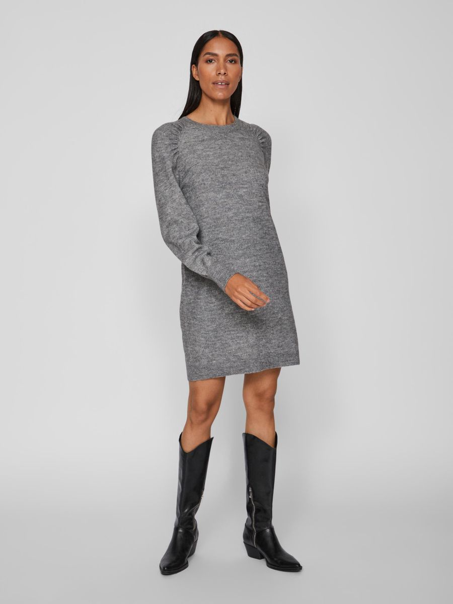 VIELLA L/S O-NECK RAGLAN KNIT DRESS/BF