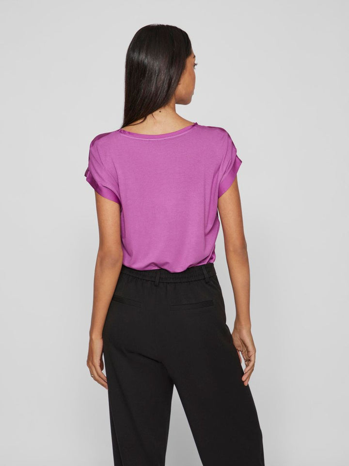 VIELLETTE S/S SATIN TOP - NOOS