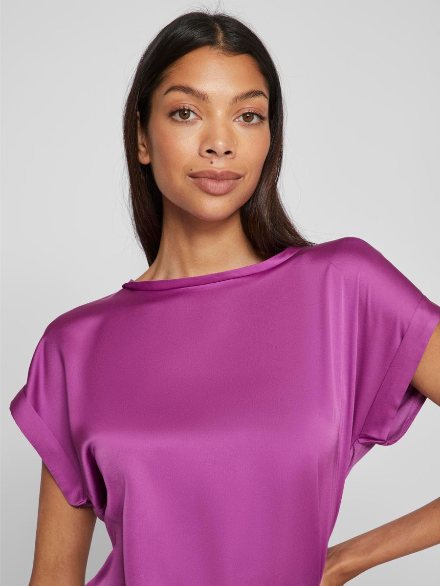 VIELLETTE S/S SATIN TOP - NOOS