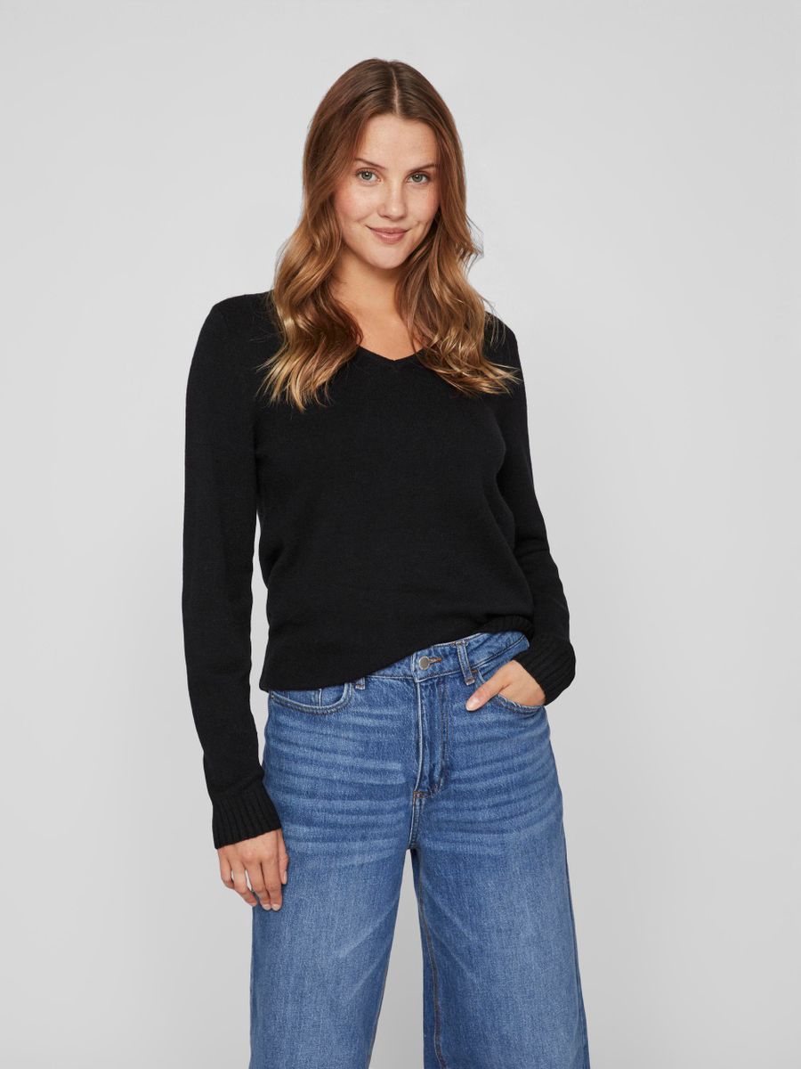 VIRIL V-NECK L/S  KNIT TOP - NOOS