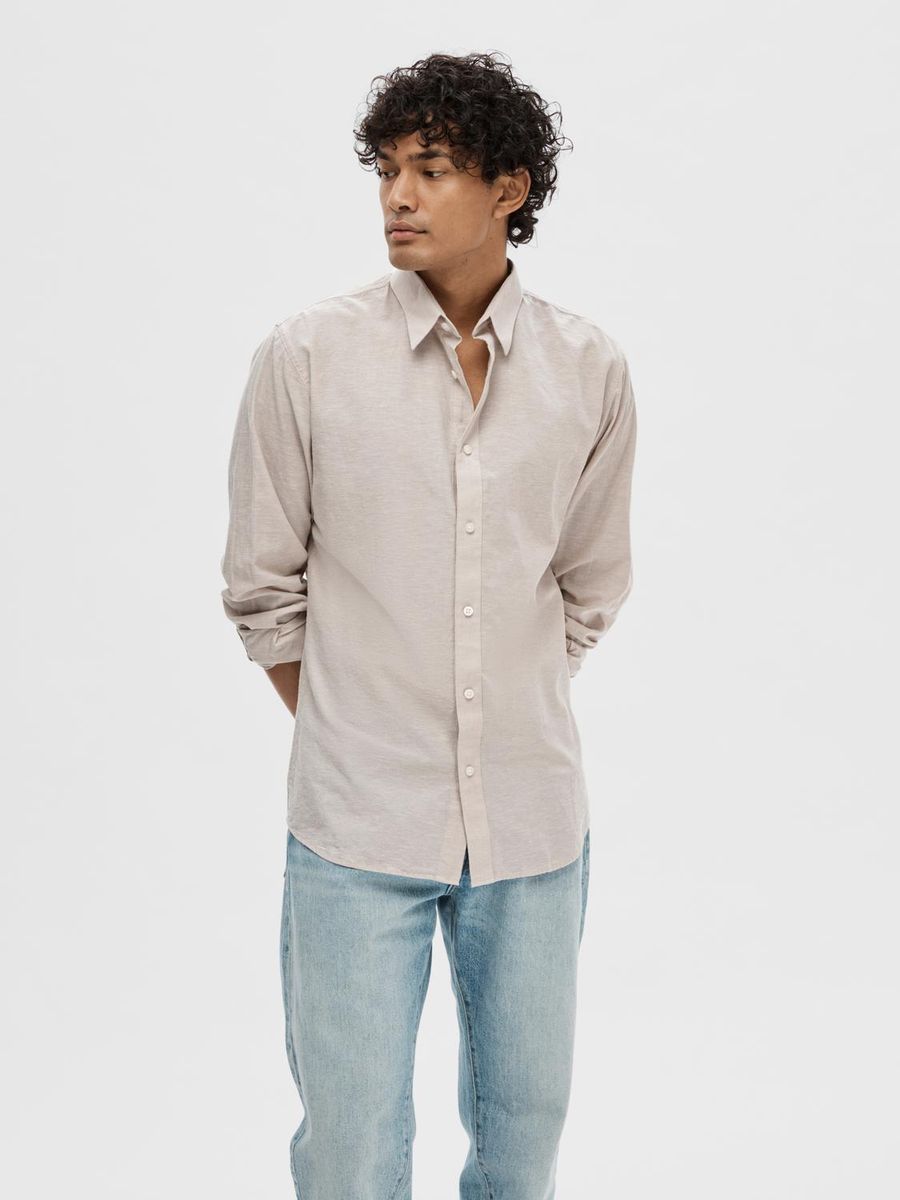 SLHSLIMNEW-LINEN SHIRT LS NOOS