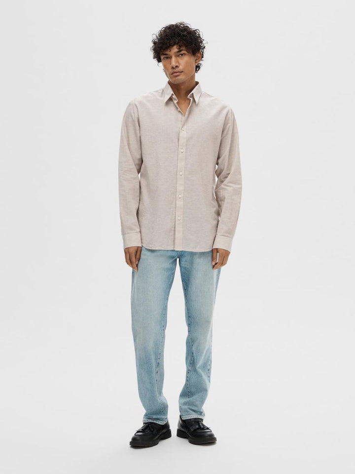 SLHSLIMNEW-LINEN SHIRT LS NOOS